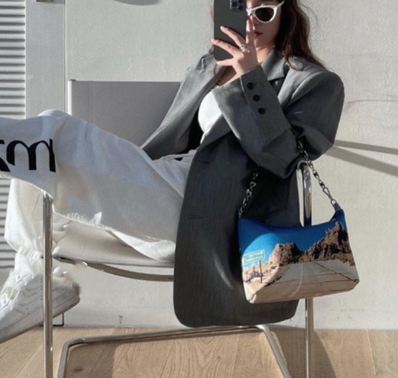 画像7: PHOTO PRINT CHAIN TOTE SHOULDER BAG フォトプリントチェーングラフィックトートショルダーバッグ (7)