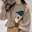 画像3: Snow White's Seven Dwarfs Knitted Sweater Knit  　白雪姫の７人の小人編み込み丸首ラウンドネック セーター (3)