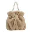 画像3: pearl hand-held plush bucket bag　パールハンドルファーバケット巾着トートショルダーバッグ (3)