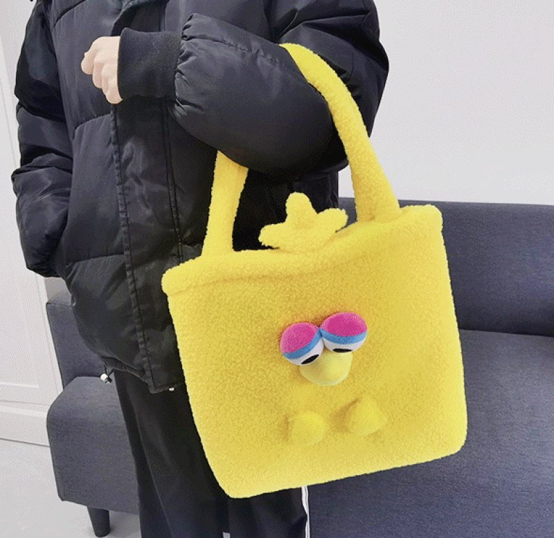 画像5: Sesame Street Elmo Fur Tote Shoulder Bag セサミストリート エルモファートートバッグ (5)