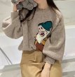 画像2: Snow White's Seven Dwarfs Knitted Sweater Knit  　白雪姫の７人の小人編み込み丸首ラウンドネック セーター (2)