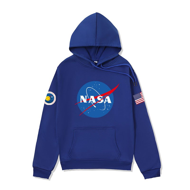 画像3: NASA×USA logo print hoodie sweater  ユニセックス男女兼用 ナサ×USAプリントフーディスウェットパーカー (3)