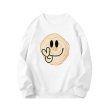 画像2: tree ring smile print sweatshirt pullover round neck  trainer  ユニセックス男女兼用年輪ツリーリングスマイルラウンドネックスウェットプルオーバートレーナー (2)