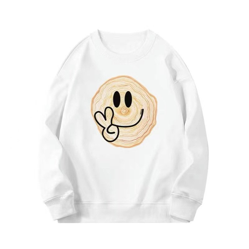 画像2: tree ring smile print sweatshirt pullover round neck  trainer  ユニセックス男女兼用年輪ツリーリングスマイルラウンドネックスウェットプルオーバートレーナー (2)