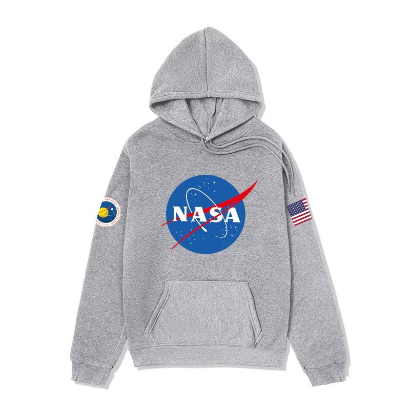 画像5: NASA×USA logo print hoodie sweater  ユニセックス男女兼用 ナサ×USAプリントフーディスウェットパーカー (5)
