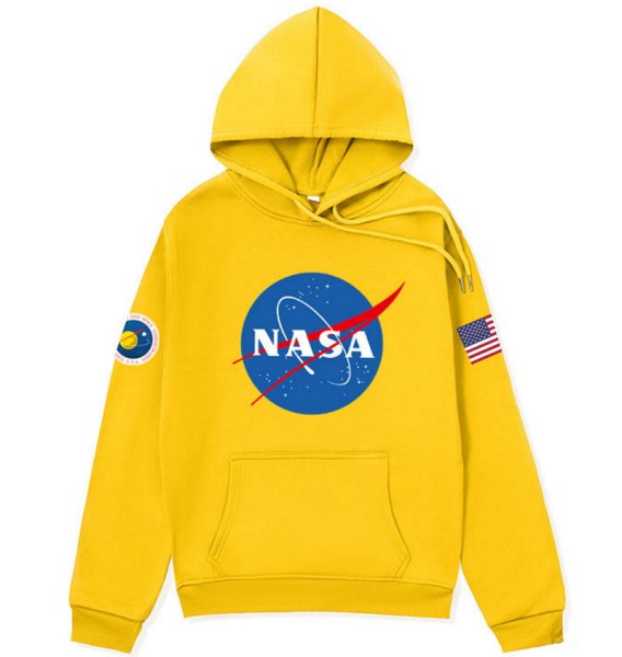 画像1: NASA×USA logo print hoodie sweater  ユニセックス男女兼用 ナサ×USAプリントフーディスウェットパーカー (1)