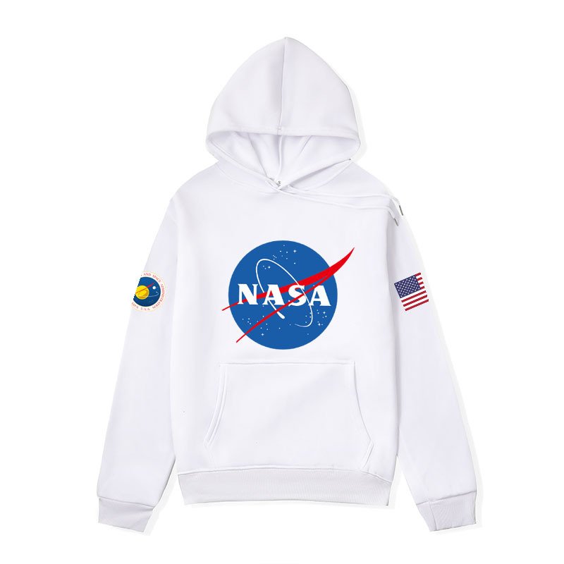 画像4: NASA×USA logo print hoodie sweater  ユニセックス男女兼用 ナサ×USAプリントフーディスウェットパーカー (4)