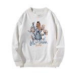 画像4:  homer simpson & rick and morty let's drunk print sweatshirt pullover round neck  trainer  ユニセックス男女兼用ホーマーシンプソン＆リックアンドモーティlet's drunkラウンドネックスウェットプルオーバートレーナー (4)