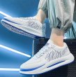 画像5: sewing machine stitch leather lace up sneakers shoes 　ユニセックス男女兼用ジグザグステッチレザースニーカー カジュアル シューズ (5)