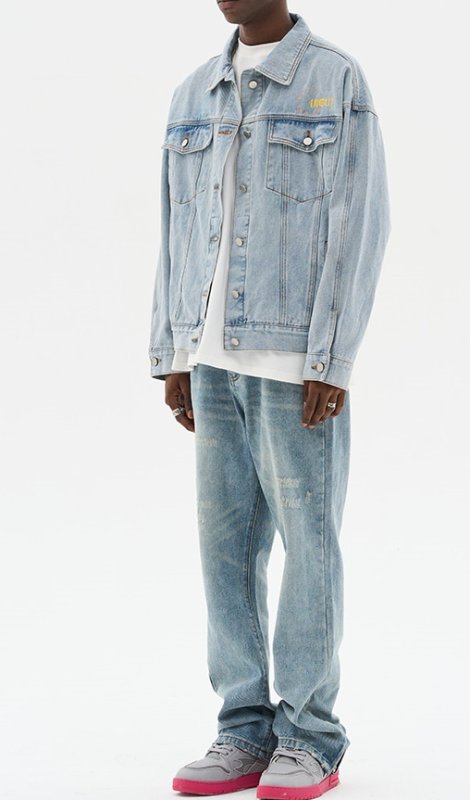 画像7: harshandcruel hip hop boy denim jacket   ユニセックス 男女兼用ヒップホップボーイデニムジャケット Gジャン ブルゾン (7)