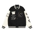 画像3: love  alphabet embroidery baseball uniform jacket BASEBALL JACKET  blouson windbreaker　 ユニセックス 男女兼用ハート＆レターロゴ刺繍ジャケットスタジアムジャンパー スタジャン MA-1 ボンバー ジャケット ブルゾン (3)