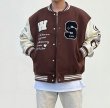 画像6: love  alphabet embroidery baseball uniform jacket BASEBALL JACKET  blouson windbreaker　 ユニセックス 男女兼用ハート＆レターロゴ刺繍ジャケットスタジアムジャンパー スタジャン MA-1 ボンバー ジャケット ブルゾン (6)