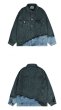 画像3: patchwork oversize denim jacket G Jean　 ユニセックス 男女兼用バイカラーパッチワークジャケット Gジャン ブルゾン (3)