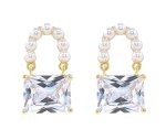 画像8: pearl rhinestone bag design earrings pierce  パール＆ラインストーバッグ型ピアス イヤリング (8)
