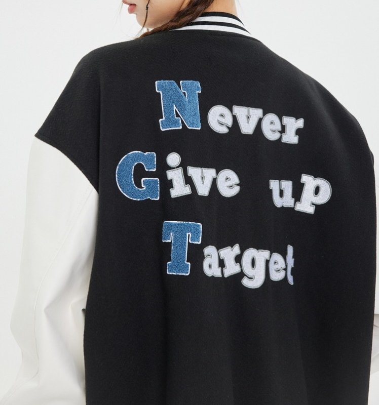 画像10: letter logo Embroidery baseball uniform jacket BASEBALL JACKET  blouson  ユニセックス 男女兼用レターロゴ&t3D刺繍ジャケットスタジアムジャンパー スタジャン MA-1 ボンバー ジャケット ブルゾン (10)