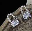 画像7: pearl rhinestone bag design earrings pierce  パール＆ラインストーバッグ型ピアス　イヤリング (7)