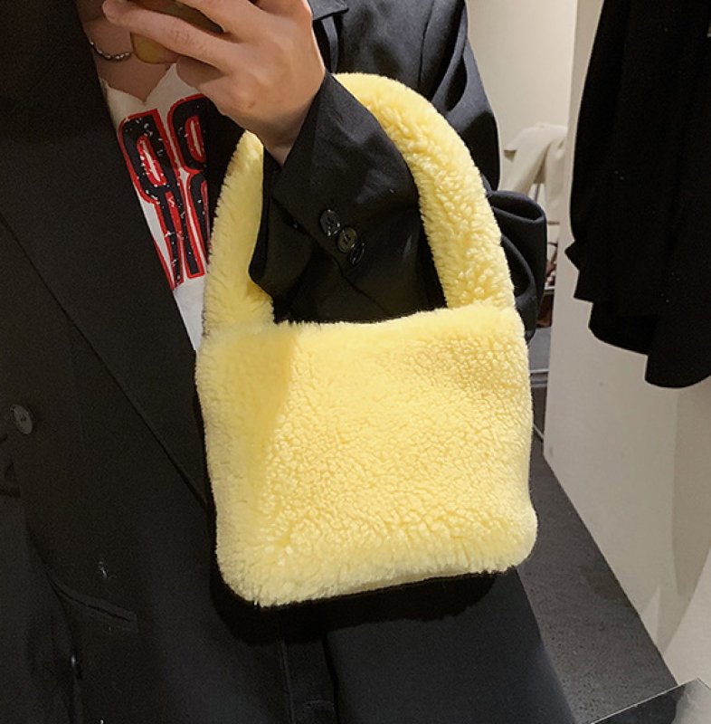 画像10: niche furry fur bucket tote shoulder bag　バケット ファートートショルダーバッグ (10)