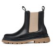 画像1: Men's leather high-top British style British style fashion mid-pipe chimney bootsChelsea boots  Martin boots　ユニセックス男女兼用レザーサイドゴアプラットフォームハイカットミッドパイプ チムニーブーツマーティンブーツ (1)