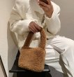 画像14: niche furry fur bucket tote shoulder bag　バケット ファートートショルダーバッグ (14)