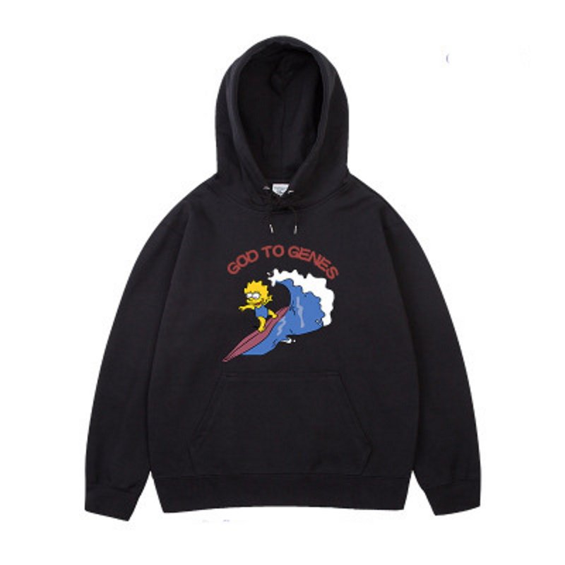 画像5: maggie simpson  surfing spoof creative hooded sweater pullover   ユニセックス男女兼用マギーシンプソンサーフ フーディパーカースウェットプルオーバー (5)