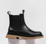 画像2: Men's leather high-top British style British style fashion mid-pipe chimney bootsChelsea boots  Martin boots　ユニセックス男女兼用レザーサイドゴアプラットフォームハイカットミッドパイプ チムニーブーツマーティンブーツ (2)