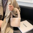 画像16: niche furry fur bucket tote shoulder bag　バケット ファートートショルダーバッグ (16)