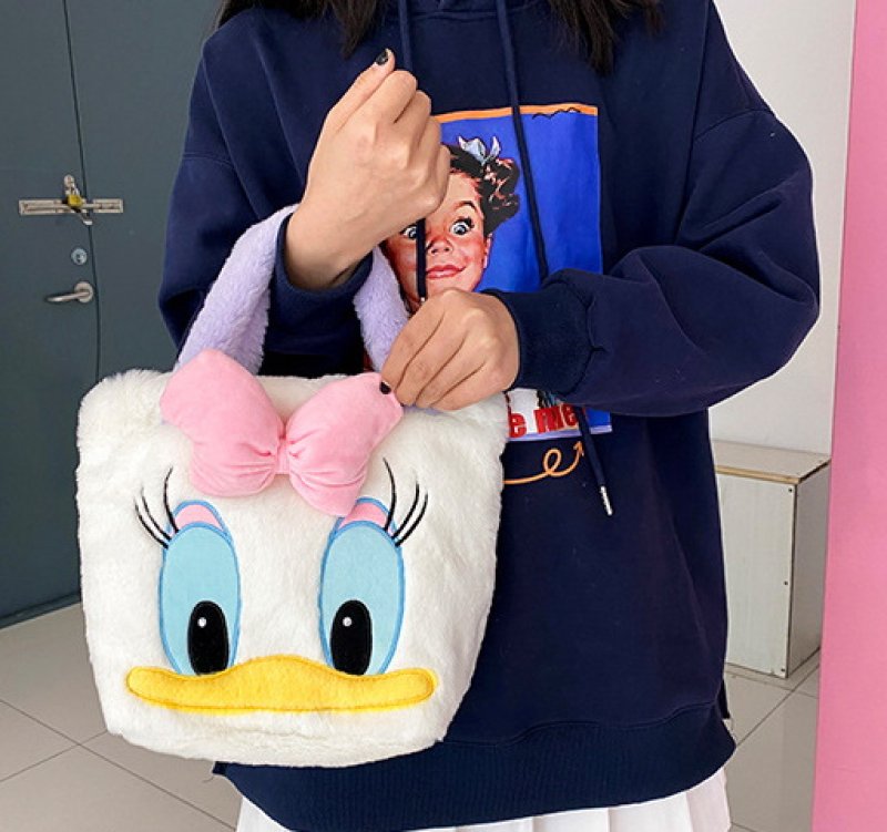 画像3: Donald Duck & Lotso Hugbear fur tote bag ドナルドダック&ロッツォ・ハグベア ファートートバッグ (3)