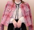 画像5: women's tweed blended wool long coat &short jacket　ピンクツイードチェックロングゴート＆ジャケット (5)