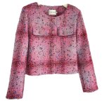 画像2: women's tweed blended wool long coat &short jacket　ピンクツイードチェックロングゴート＆ジャケット (2)