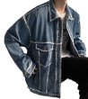 画像5: stitch paint denim jacket G Jean　 ユニセックス 男女兼用ステッチペイントデニムジャケット Gジャン ブルゾン (5)