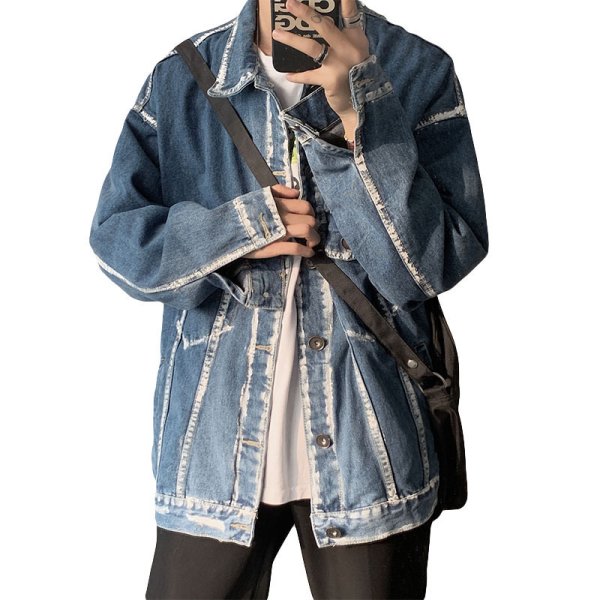 画像1: stitch paint denim jacket G Jean　 ユニセックス 男女兼用ステッチペイントデニムジャケット Gジャン ブルゾン (1)