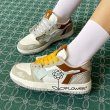 画像4: Men's and woman graffiti paint sunflower flower leather  lace-up sneakers  ユニセックス男女兼用落書きペイント向日葵ひまわりフラワーレースアップ スニーカー (4)