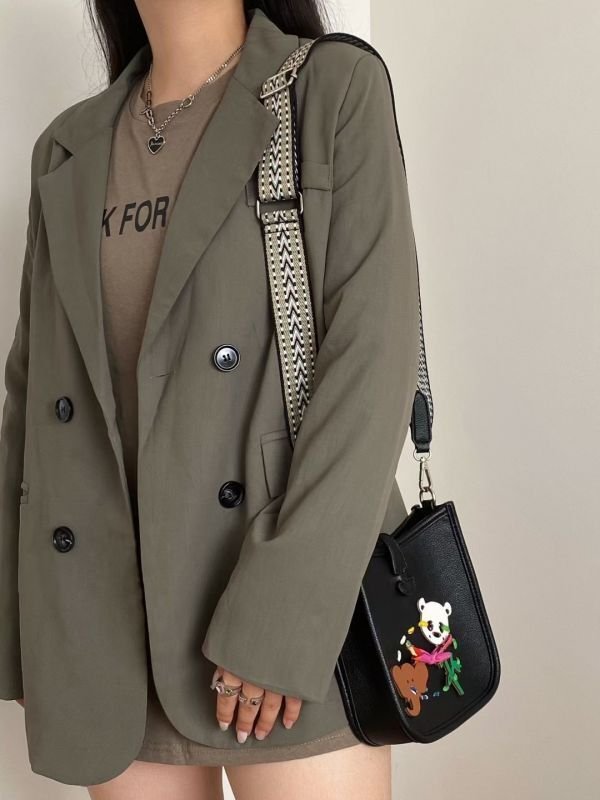 画像13: cartoon animal applique mini shoulder bag shoulder bag アニマルアップリケミニショルダーバッグ トートショルダーバッグ (13)