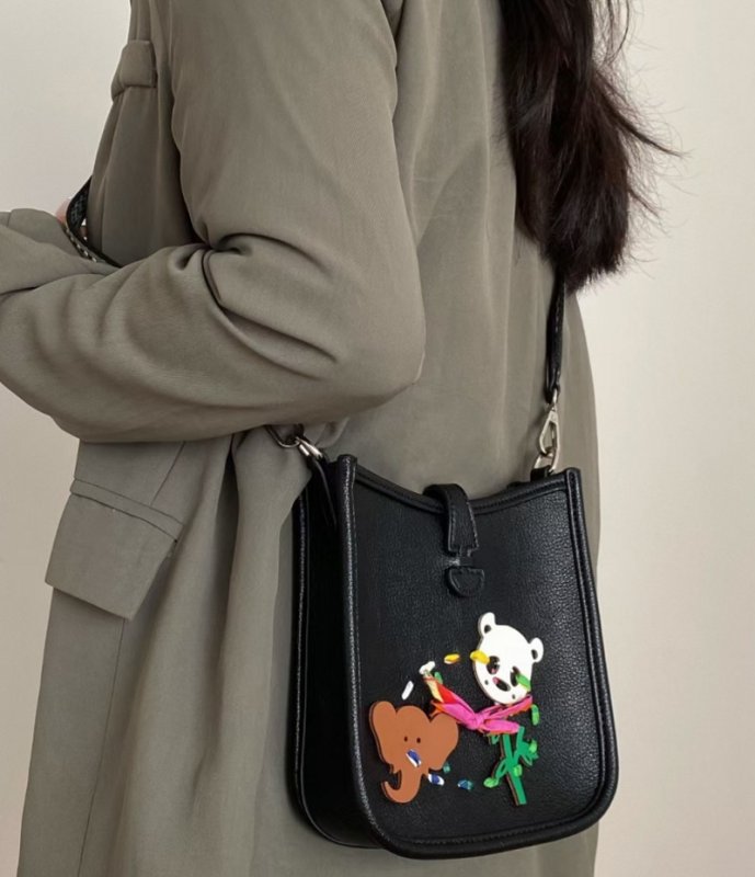 画像10: cartoon animal applique mini shoulder bag shoulder bag アニマルアップリケミニショルダーバッグ トートショルダーバッグ (10)