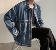 画像6: stitch paint denim jacket G Jean　 ユニセックス 男女兼用ステッチペイントデニムジャケット Gジャン ブルゾン (6)