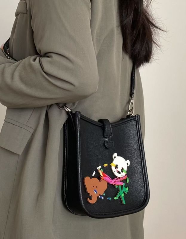 画像6: cartoon animal applique mini shoulder bag shoulder bag アニマルアップリケミニショルダーバッグ トートショルダーバッグ (6)