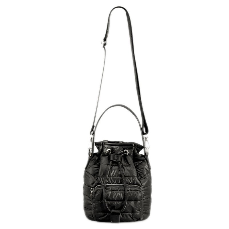 画像9: One shoulder down quilted bucket tote shoulder bag ワンショルダーダウンキルティングバケット トートショルダーバッグ (9)