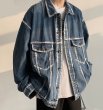 画像2: stitch paint denim jacket G Jean　 ユニセックス 男女兼用ステッチペイントデニムジャケット Gジャン ブルゾン (2)