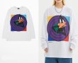 画像2: daffy duck print long sleeve t-shirt pullover round neck   ユニセックス男女兼用ダフィーダックプリント 長袖Tシャツラウンドネックスウェットプオーバー (2)