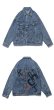 画像3: Letters Graffiti Print denim jacket G Jean　 ユニセックス 男女兼用グラフィックペイントオーバーサイズデニムジャケット Gジャン ブルゾン (3)