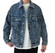 画像5: Letters Graffiti Print denim jacket G Jean　 ユニセックス 男女兼用グラフィックペイントオーバーサイズデニムジャケット Gジャン ブルゾン (5)