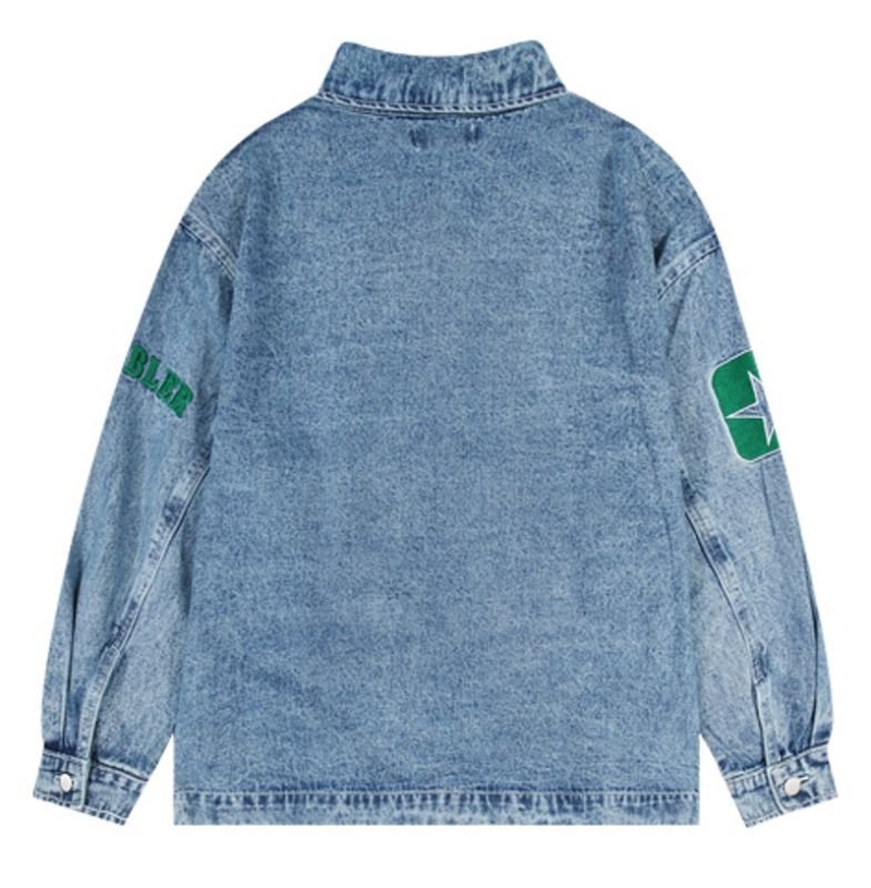 画像2: oversize high street jacket denim jacket G Jean  ユニセックス 男女兼用ヴィンテージオーバーサイズデニムジャケット Gジャン ブルゾン (2)