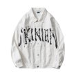 画像8: 即納 graffiti letter print denim jacket G Jean　 ユニセックス 男女兼用グラフィティ レター プリントオーバーサイズデニムジャケット Gジャン ブルゾン (8)