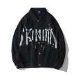 画像5: 即納 graffiti letter print denim jacket G Jean　 ユニセックス 男女兼用グラフィティ レター プリントオーバーサイズデニムジャケット Gジャン ブルゾン (5)