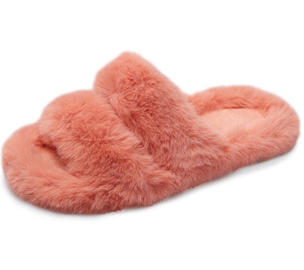 画像1: double fur slippers sandals 　ダブルモコモコファーサンダルスリッパ    (1)