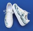 画像2:  Men's Ukiyo-e Print leather sneaker shoes 　ユニセックス男女兼用富嶽三十六景浮世絵プリントレースアップ レザースニーカー カジュアル シューズ (2)