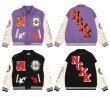 画像5: NCXK logo embroidered letter stitching baseball uniform jacket BASEBALL JACKET  blouson  ユニセックス 男女兼用刺繍NCXKレターロゴジャケットスタジアムジャンパー スタジャン MA-1 ボンバー ジャケット ブルゾン (5)
