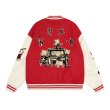 画像3: vintage mickey mouse embroidered letter stitching baseball uniform jacket BASEBALL JACKET  blouson  ユニセックス 男女兼用刺繍ヴィンテージミッキーマウス ミッキージャケットスタジアムジャンパー スタジャン MA-1 ボンバー ジャケット ブルゾン (3)