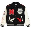 画像1: NCXK logo embroidered letter stitching baseball uniform jacket BASEBALL JACKET  blouson  ユニセックス 男女兼用刺繍NCXKレターロゴジャケットスタジアムジャンパー スタジャン MA-1 ボンバー ジャケット ブルゾン (1)