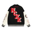 画像3: NCXK logo embroidered letter stitching baseball uniform jacket BASEBALL JACKET  blouson  ユニセックス 男女兼用刺繍NCXKレターロゴジャケットスタジアムジャンパー スタジャン MA-1 ボンバー ジャケット ブルゾン (3)